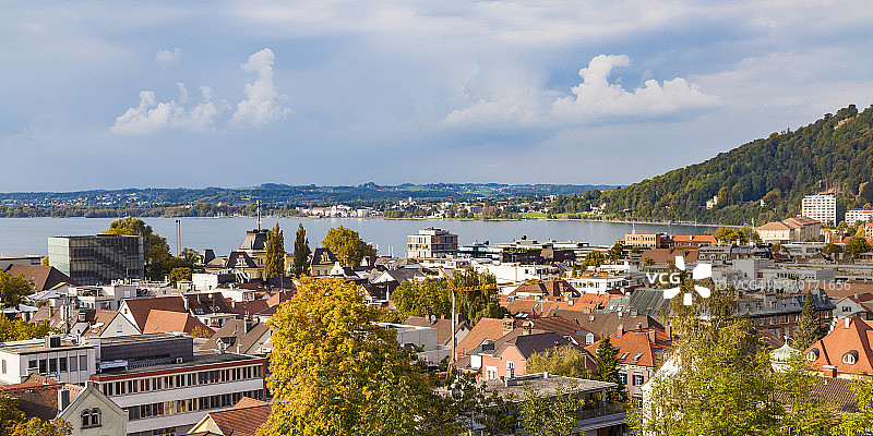 奥地利弗 Vorarlberg，布雷根茨康斯坦茨湖城市风光图片素材