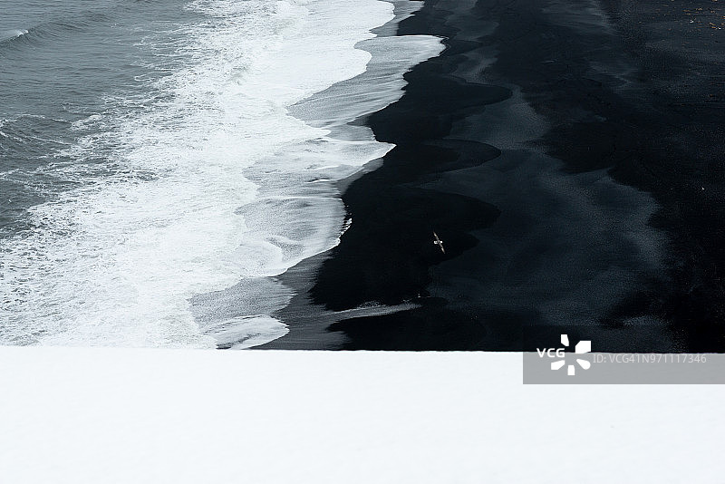 冰岛南部维克镇黑沙滩图片素材