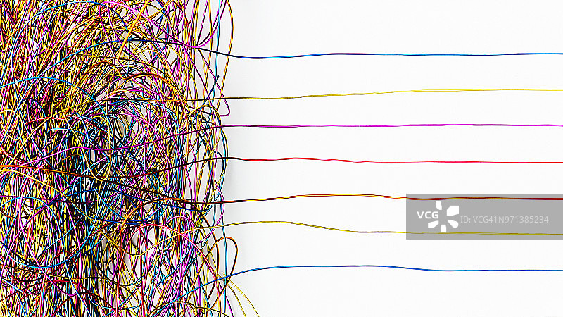 一些被拉直的彩色电线图片素材