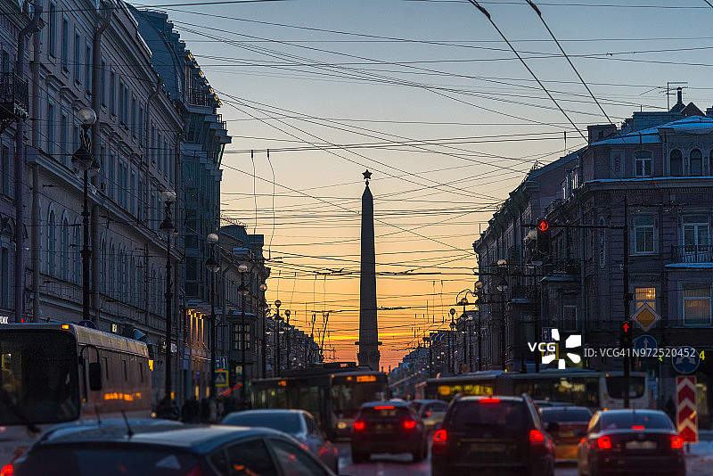 俄罗斯圣彼得堡夜景图片素材