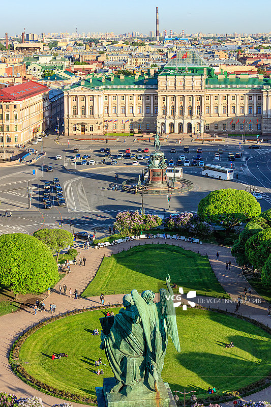 圣以撒广场高角度景观图片素材