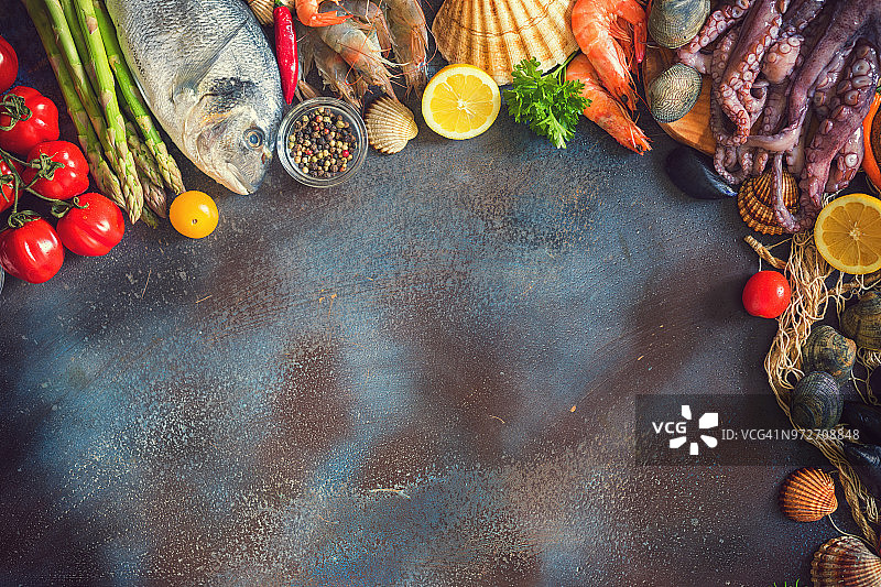 新鲜海鲜背景图片素材