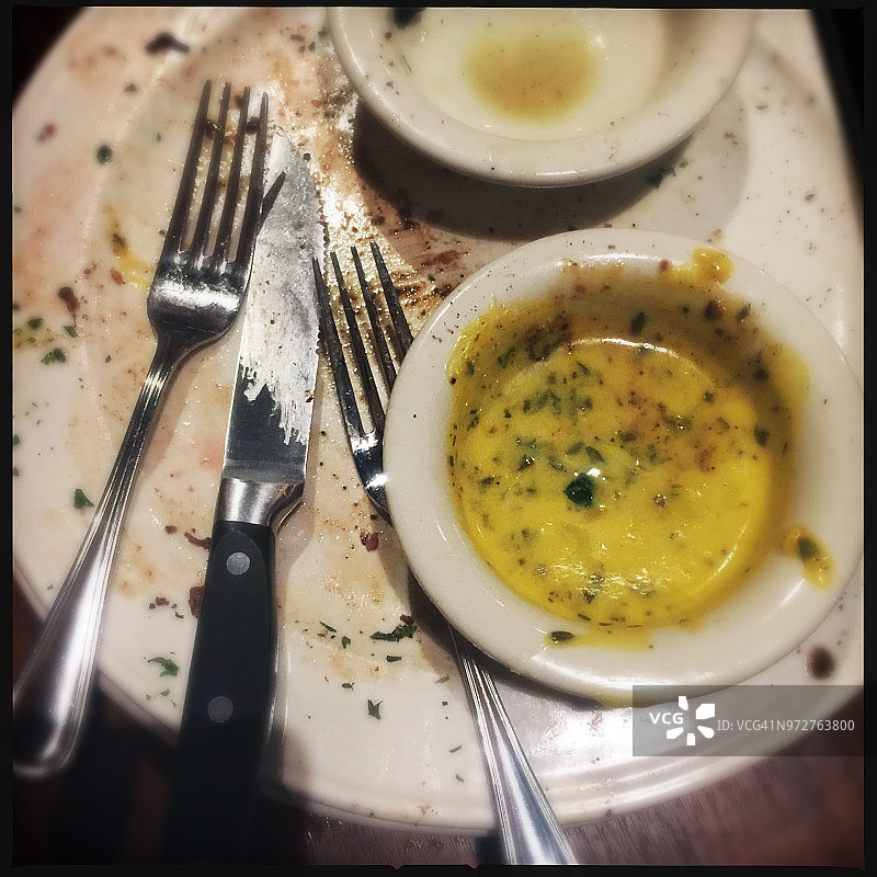 空牛排晚餐盘图片素材