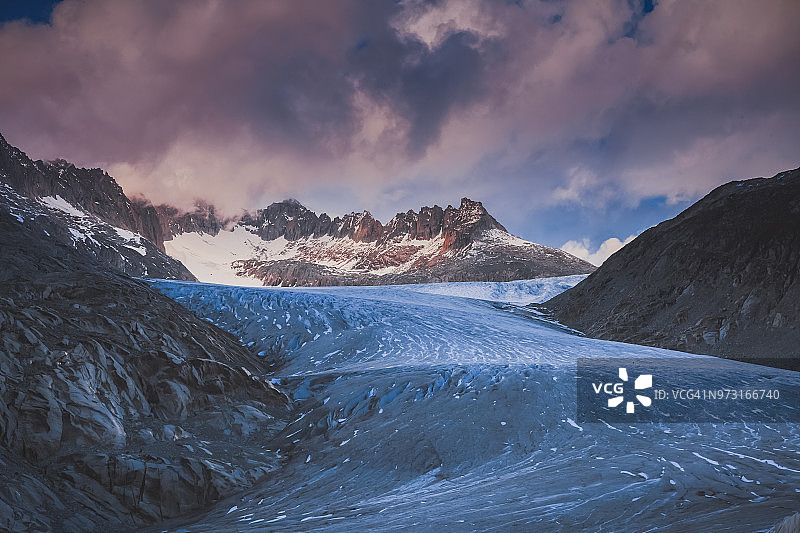 罗纳冰川，瑞士图片素材