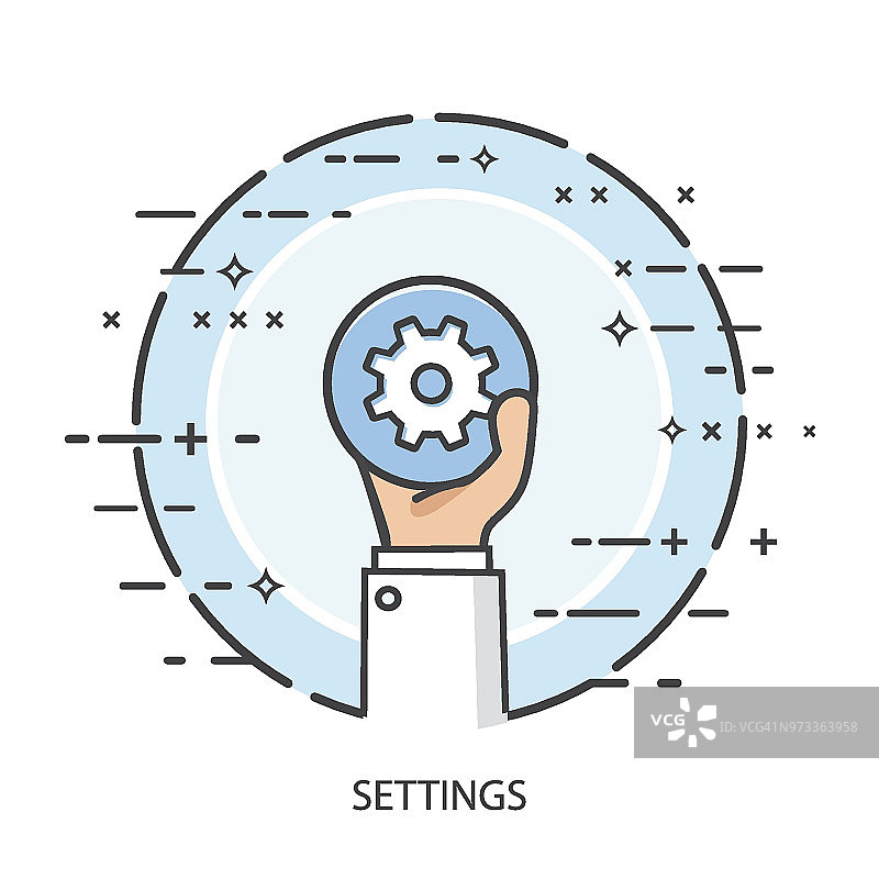 线性手部概念-设置图片素材