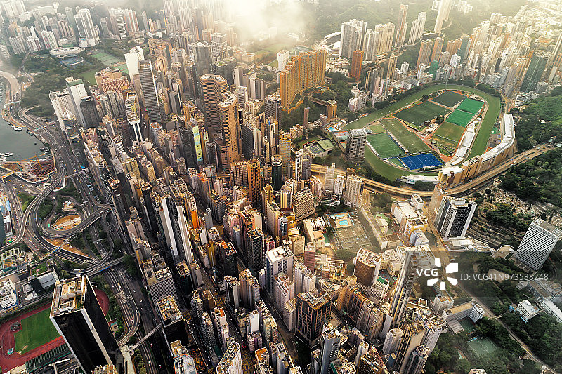 香港金融区的航拍景色图片素材