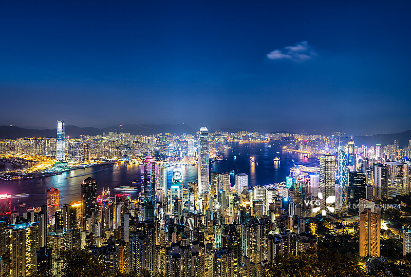 香港夜景航拍图片素材