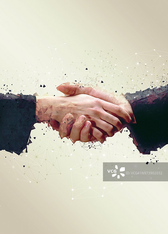 两人握手插图图片素材