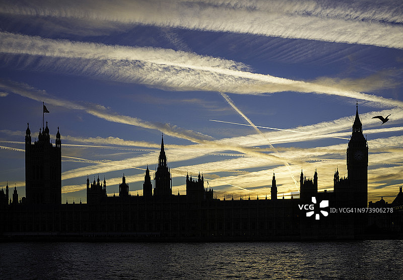 日落下的威斯敏斯特宫图片素材