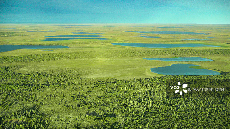 阿拉斯加苔原的湖泊和池塘图片素材