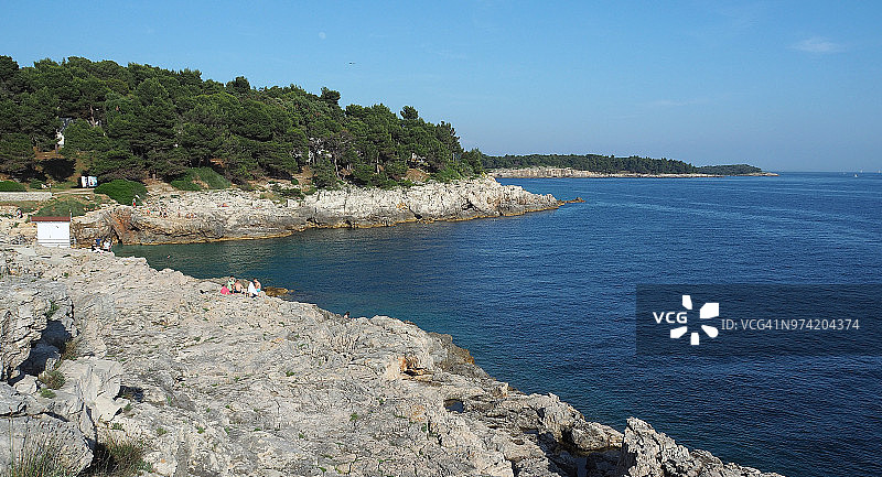 克罗地亚韦鲁德拉海滩全景图片素材