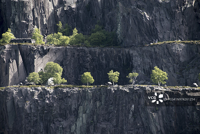 斯诺多尼亚的迪诺威克废弃板岩采石场图片素材