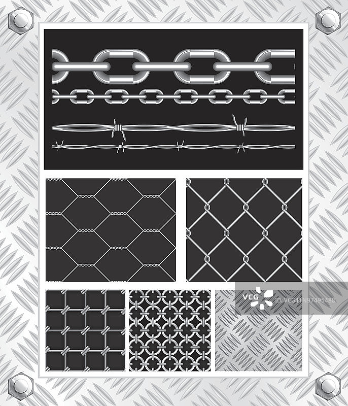 金属丝和链条（无缝）图片素材