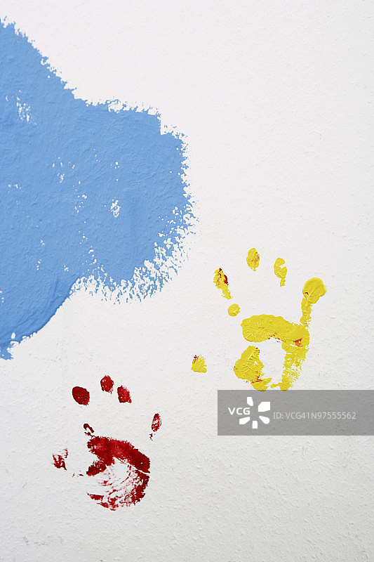 墙上的儿童手印图片素材