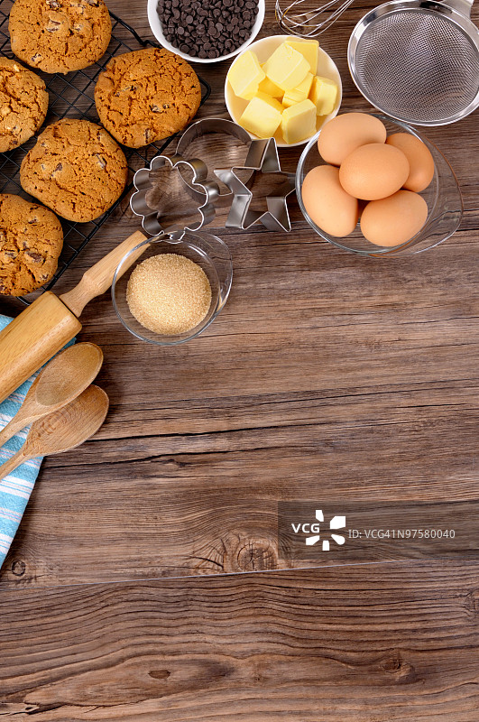 带文案空间的饼干烘焙背景图片素材