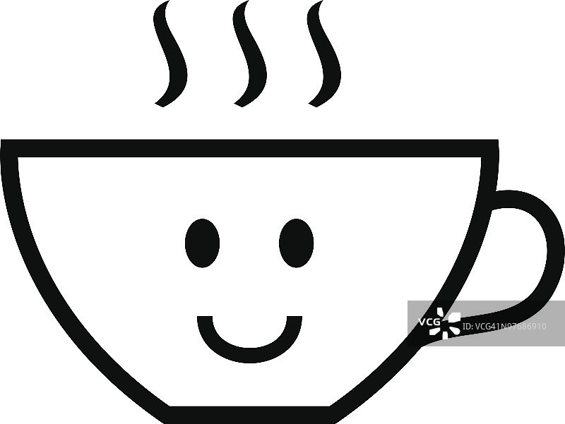 微笑的咖啡杯图片素材