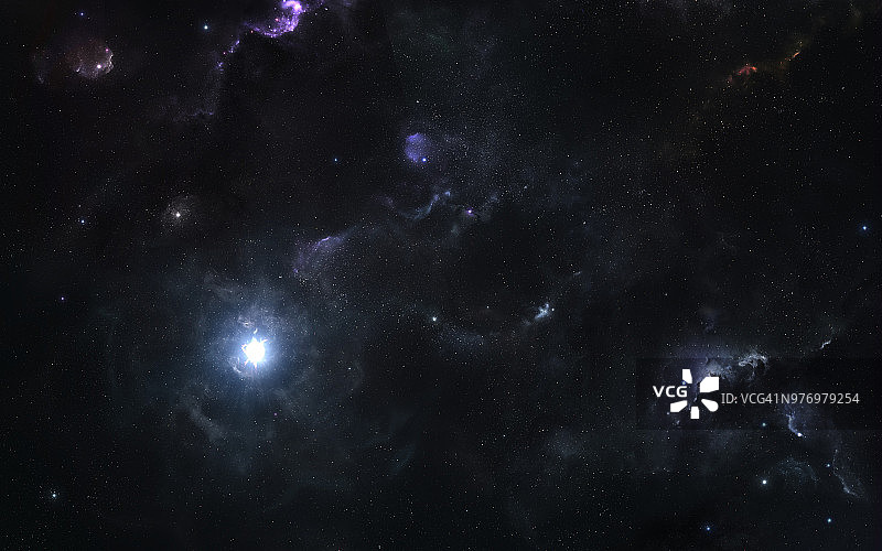 具有星云和星野的外太空景观图片素材