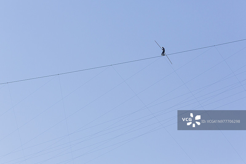 加拿大安大略省尼亚加拉瀑布的走钢丝者图片素材