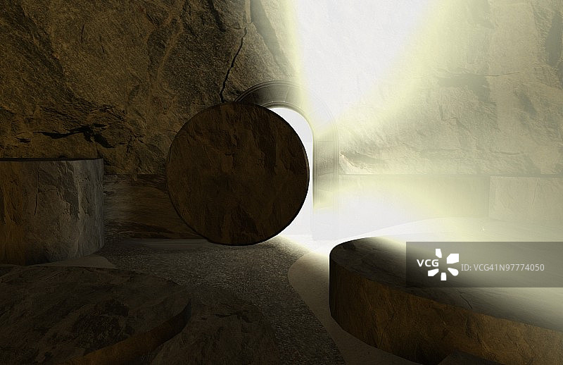 从坟墓滚落的石头图片素材