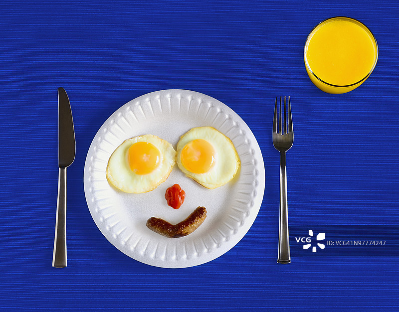 搞笑的早餐脸谱图片素材