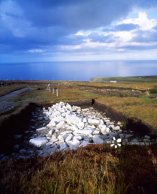 凯德田野，爱尔兰梅奥郡，公元前3000年，靠近巴利卡斯尔，新石器时代社区图片素材