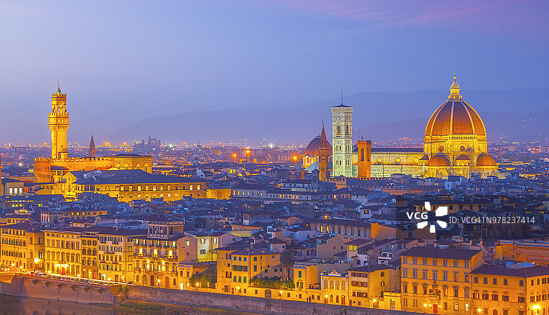 佛罗伦萨黄昏城市风光图片素材
