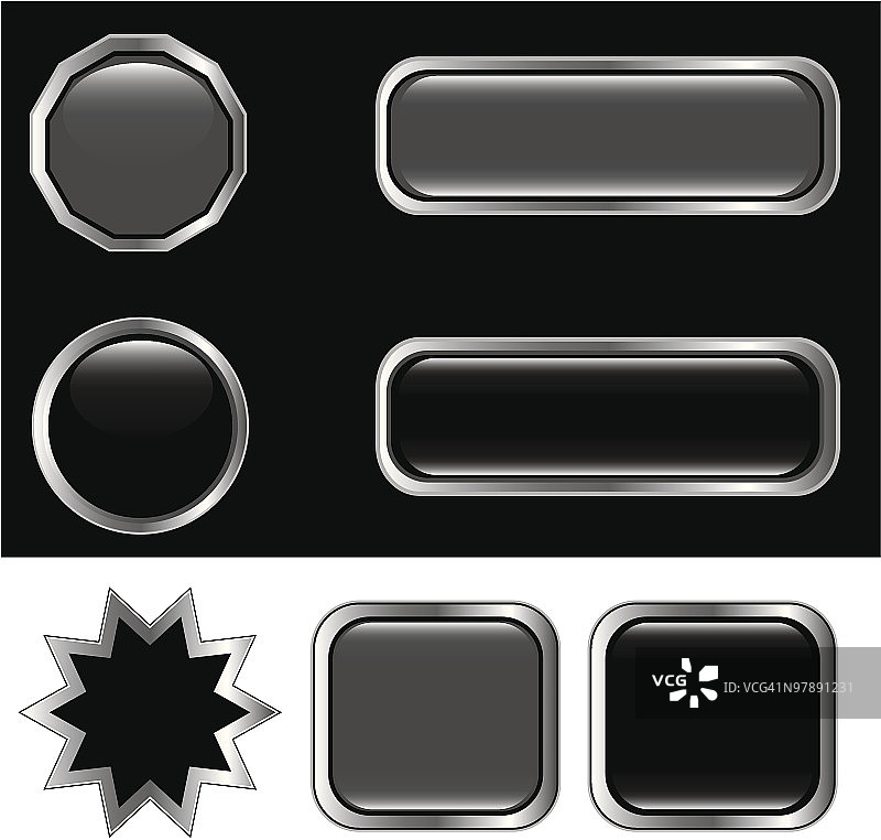 黑色和银色按钮图片素材