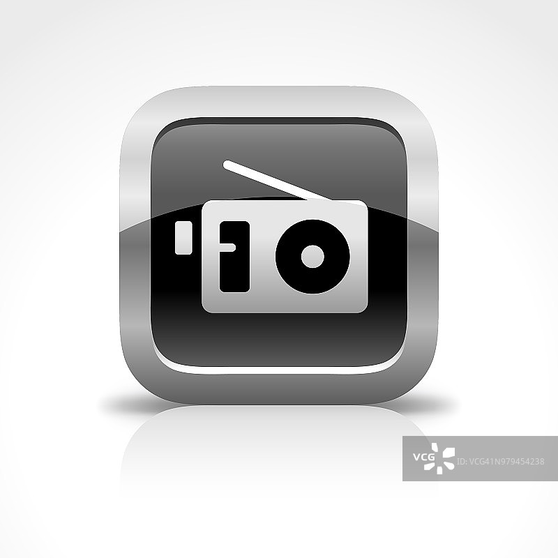 无线电广播光面按钮图标图片素材