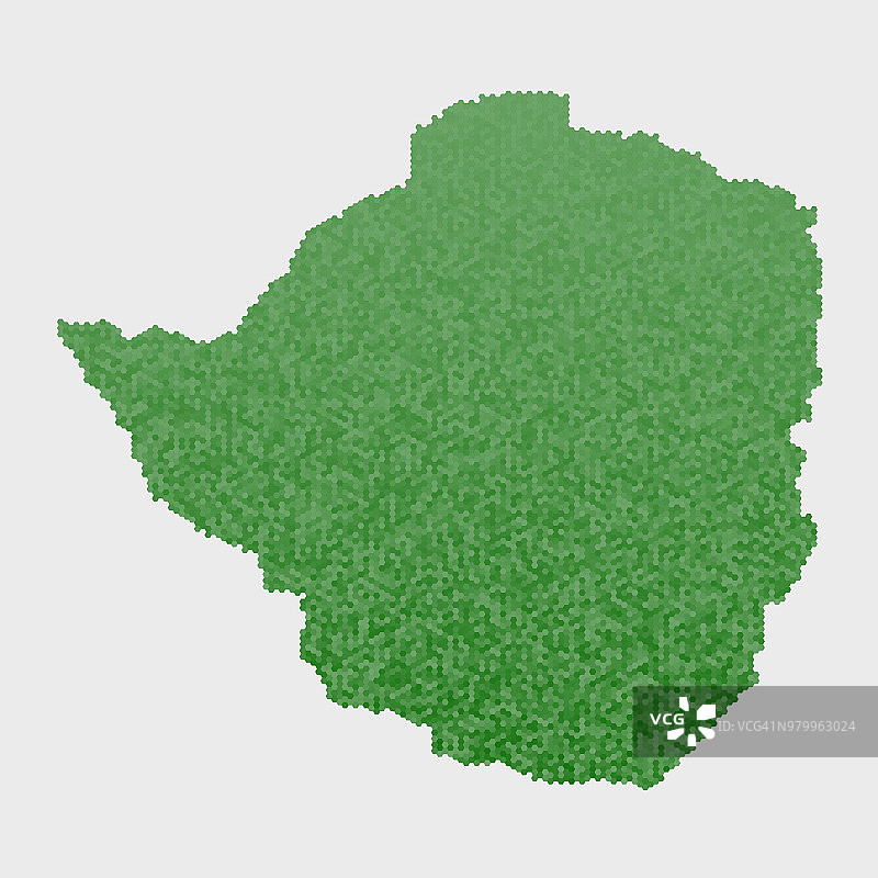 津巴布韦国家地图绿色六边形图案图片素材