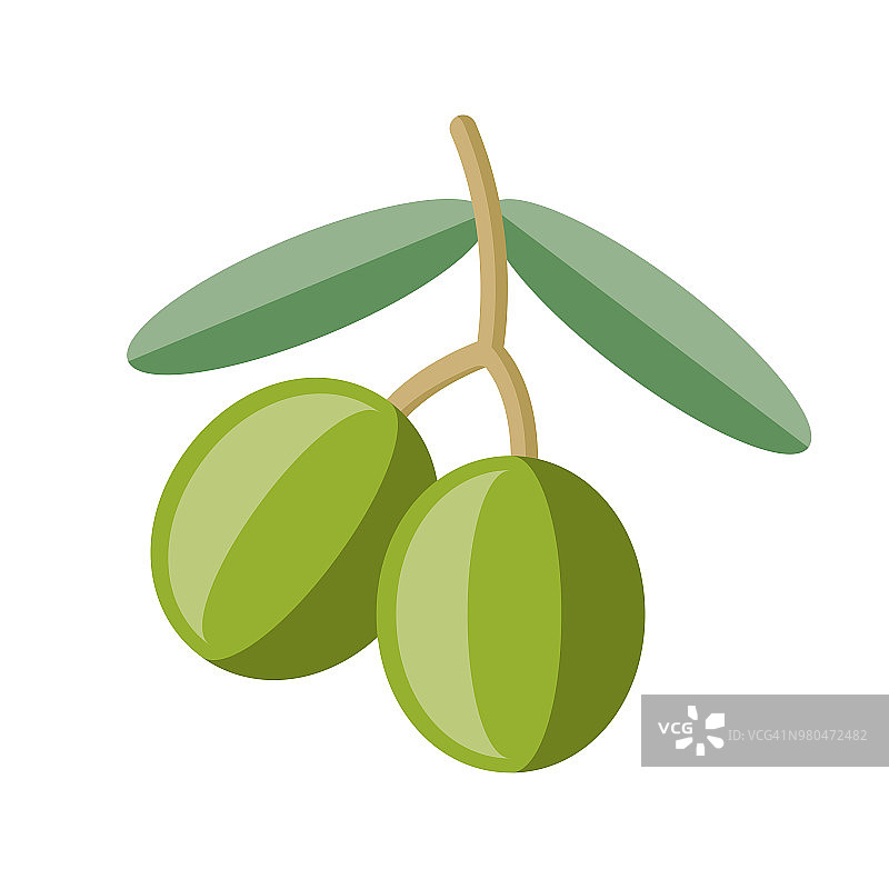 扁平风格橄榄水果图标图片素材