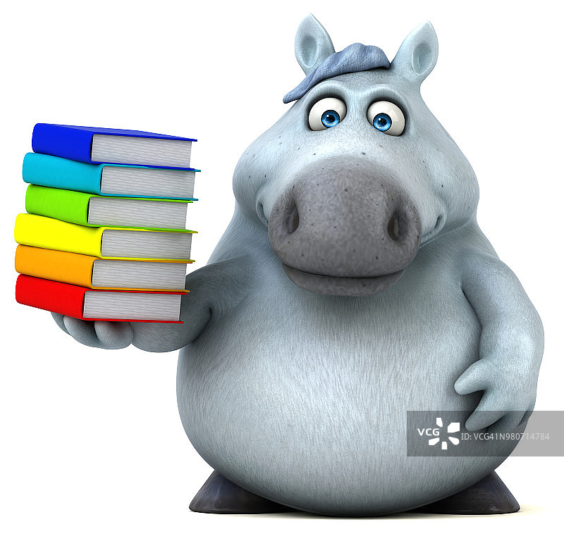 有趣的马- 3D插图图片素材