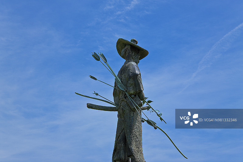 日本川越的武士建筑师太田道灌雕像图片素材