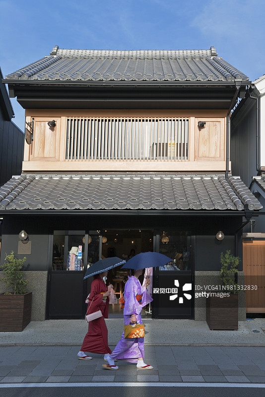 日本川越一番街老城区的仓库街道景观图片素材