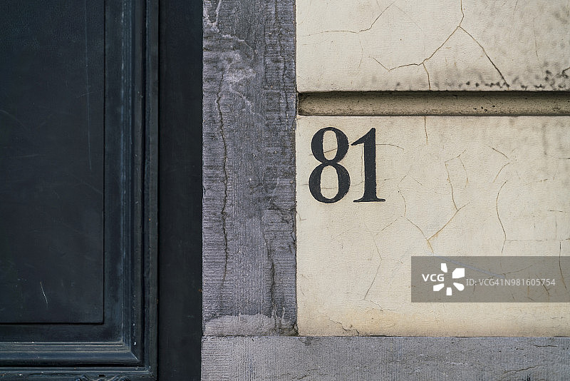 房屋外墙上的门牌号图片素材