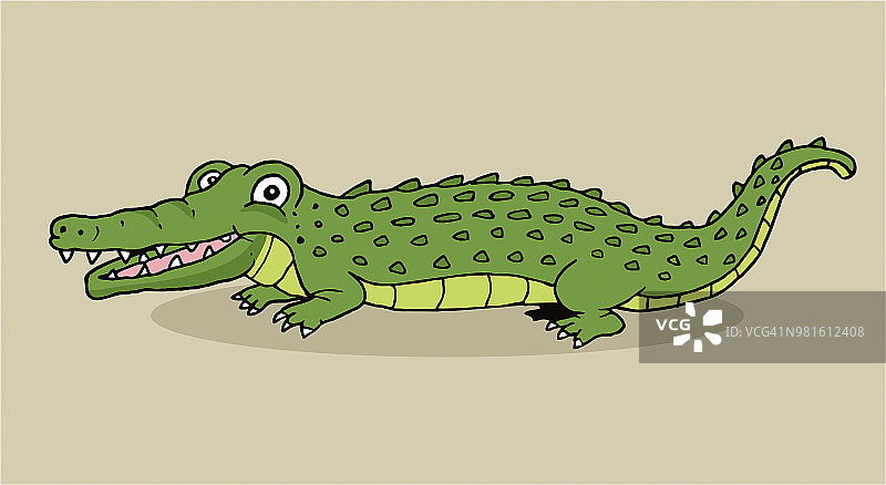 卡通手绘鳄鱼图片素材
