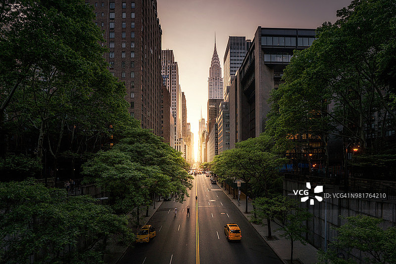 纽约曼哈顿悬日图片素材