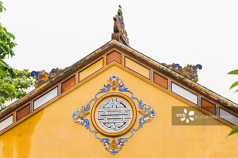 越南顺化皇城的装饰墙图片素材