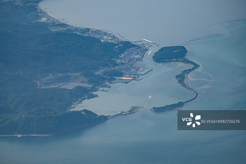 飞机航拍兵库县濑户内海和鸣岛图片素材