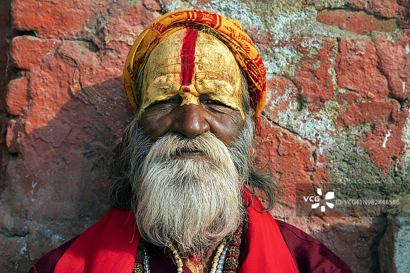 尼泊尔加德满都苦行僧肖像图片素材