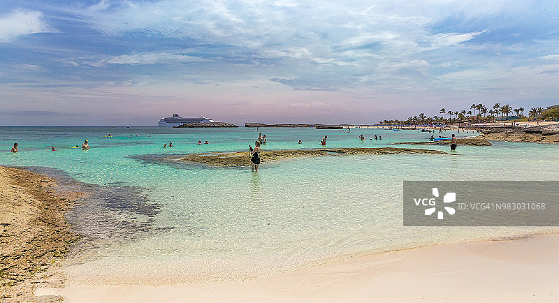 巴哈马热带海滩风光，拿骚加勒比图片素材