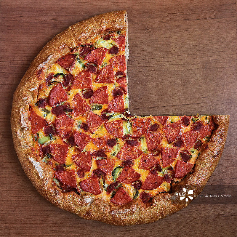 自制意大利辣香肠披萨饼图图片素材