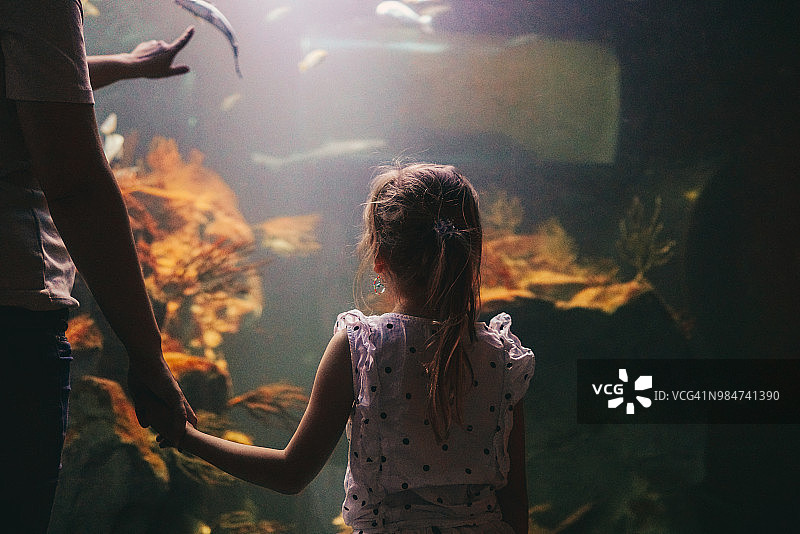 和妈妈一起探索水下世界图片素材