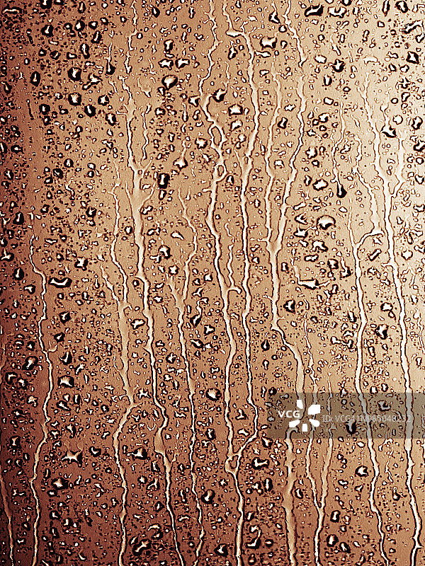 赭色窗户上的水泡和水滴纹理图片素材