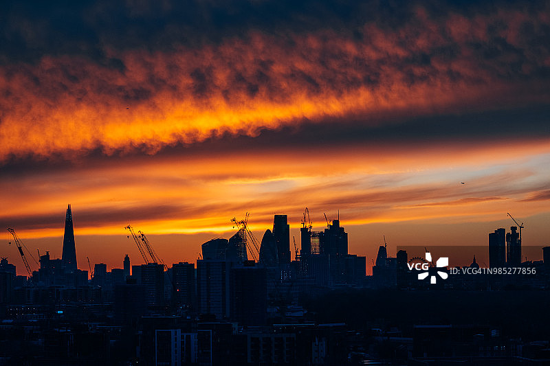 伦敦的橙色日落图片素材