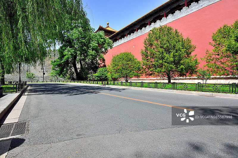 中国北京故宫红墙道路图片素材