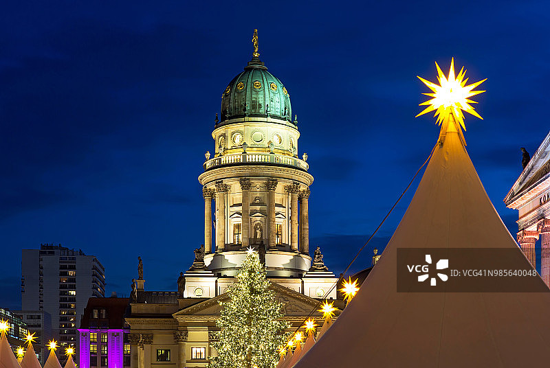 宪兵市场的圣诞市场(德国柏林)图片素材