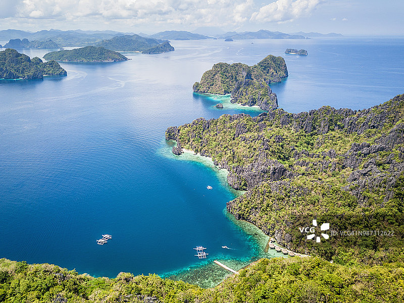 米尼洛克岛大泻湖清水岛，爱妮岛，中国菲律宾图片素材
