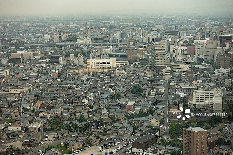 日本新泻县新泻市JR新泻站鸟瞰图图片素材