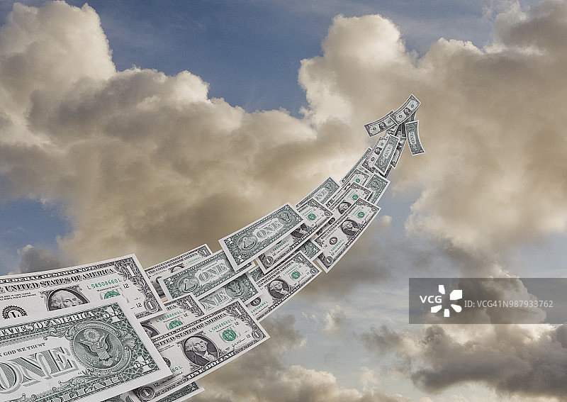 美元组成的企业向上增长图表图片素材
