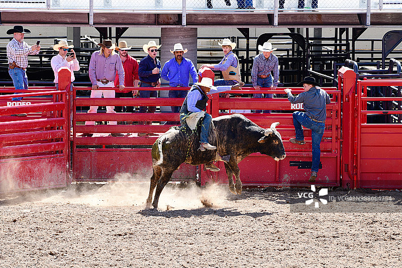 微笑的黑人牛仔在美国犹他州参加牛仔竞技表演图片素材